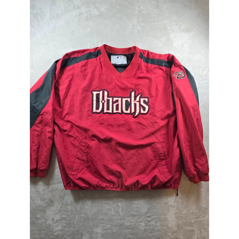 Arizona Diamondbacks Jacket Mens XXL Red Pockets Side Zip Windbreaker Majestic
